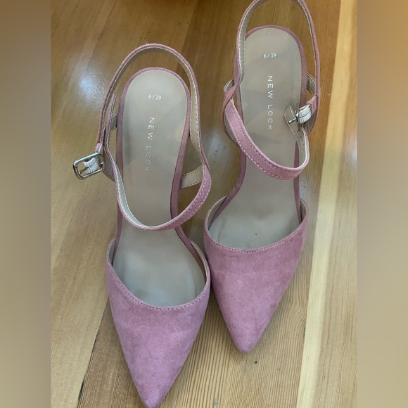 New Look Pink Suede High Heels Sz 8 - Picture 2 of 4